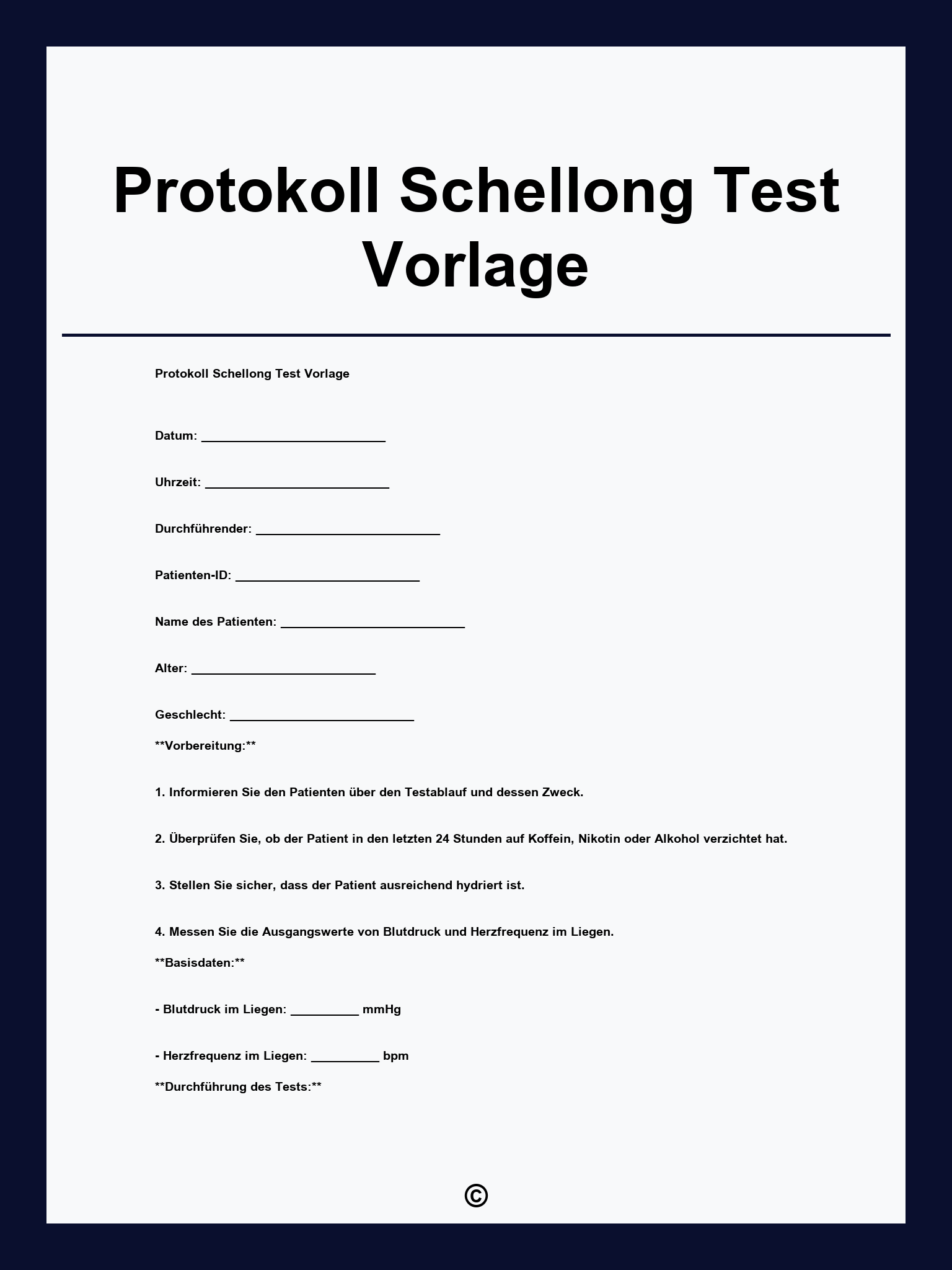 Protokoll Schellong Test Vorlage