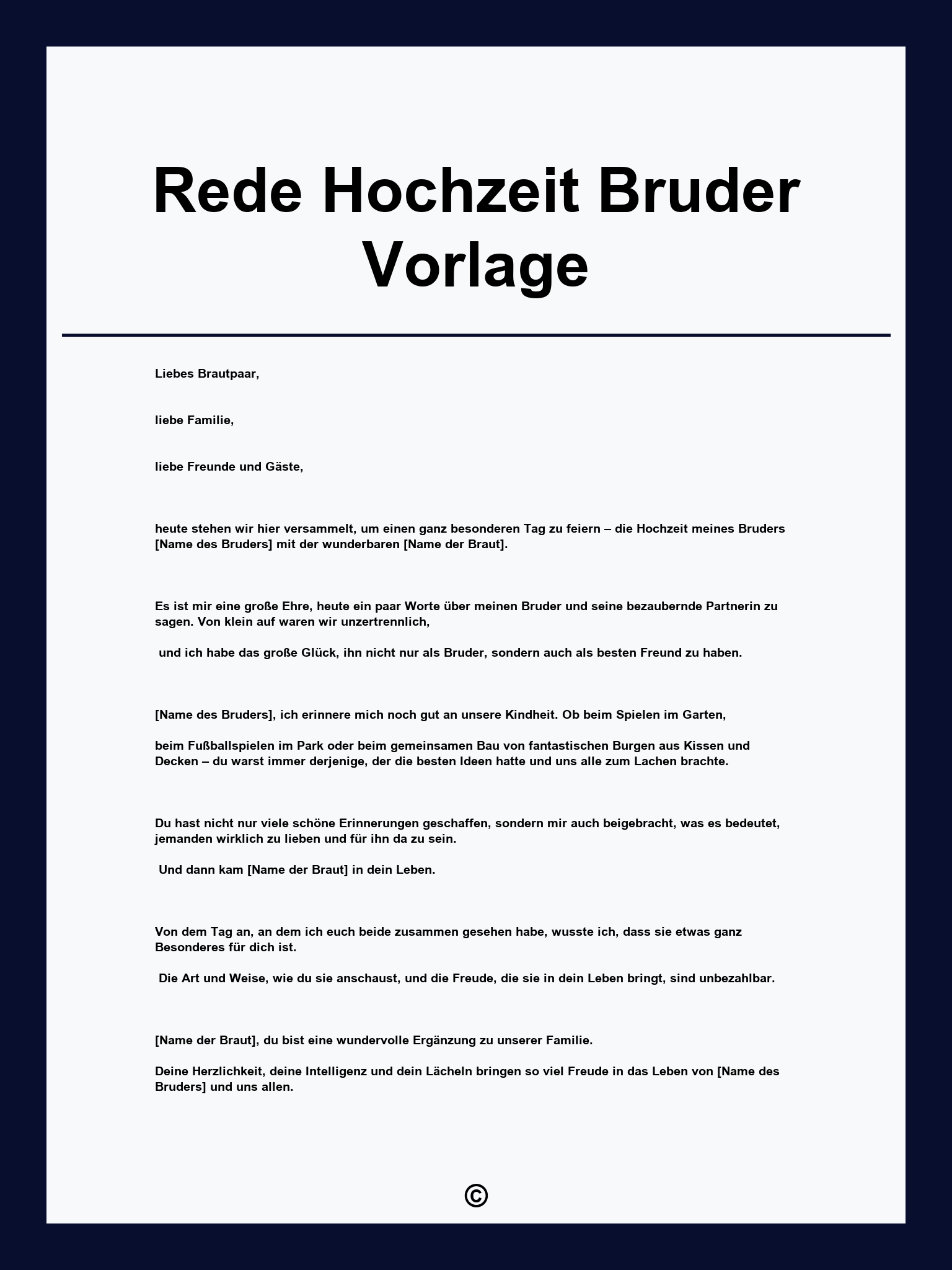 Rede Hochzeit Bruder Vorlage